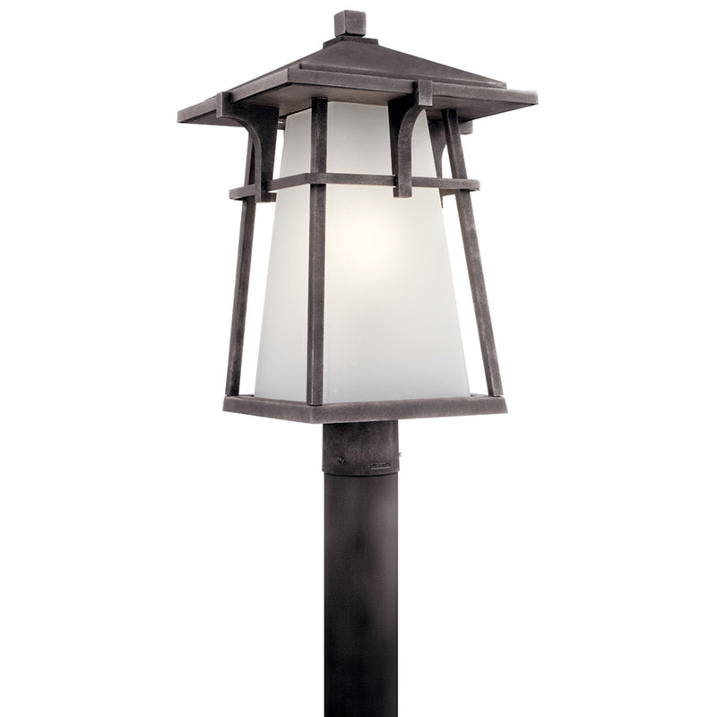 Beckett Outdoor Post Lantern Light Weathered Zinc