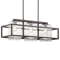 Wright Outdoor Hanging Linear Light Weathered Zinc
