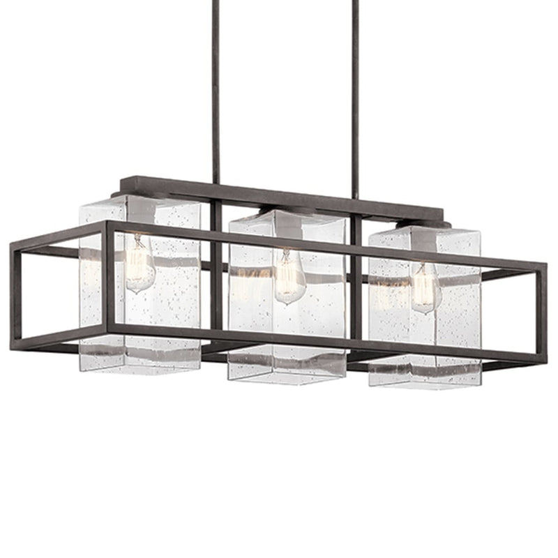 Wright Outdoor Hanging Linear Light Weathered Zinc
