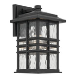 Beacon Square Outdoor Wall Light Textured Black 8 Inch