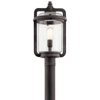 Andover Outdoor Post Lantern Light Weathered Zinc