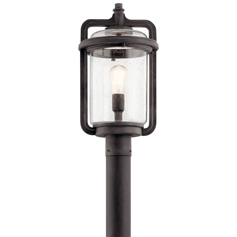 Andover Outdoor Post Lantern Light Weathered Zinc