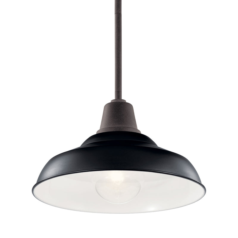 Pier Outdoor Hanging Dome Semi Flush Light Black 12.5 Inch