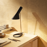Arne Jacobsen Lamps Table Lamp, Electric Orange, H: 22" By Arne Jacobsen