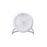 Arne Jacobsen Station Table Clock, White, H: 4.7" By Arne Jacobsen