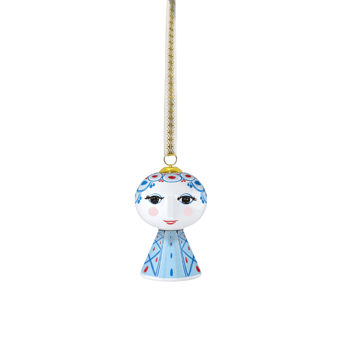 Bjørn Wiinblad Eva Christmas Ornament, Blue, H: 3" By Bjorn Wiinblad