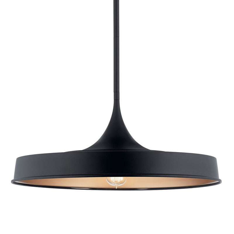Elias Dome Semi Flush Pendant Black 10 Inch