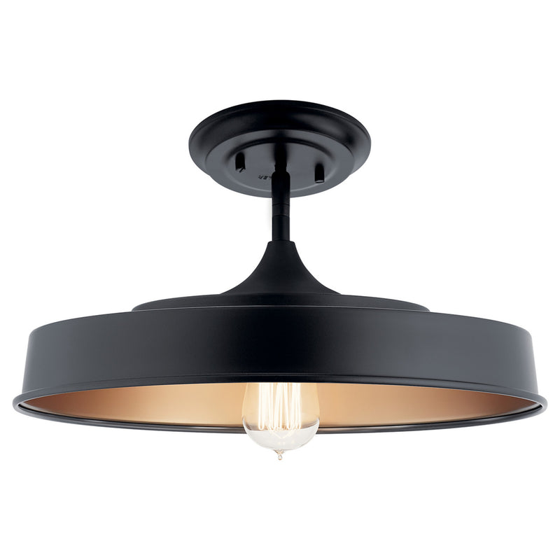 Elias Dome Semi Flush Semi Flush Mount Black