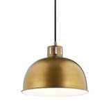 Zailey Dome Pendant Natural Brass 11.5 Inch