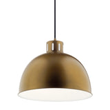 Zailey Dome Pendant Natural Brass 15.75 Inch