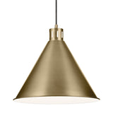 Zailey Cone Pendant Natural Brass 16 Inch