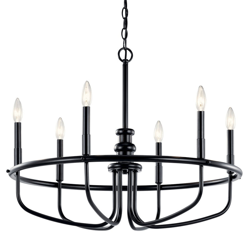 Capitol Hill 1 Tier Chandelier Black 6 Light