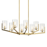 Nye Oval Chandelier Brushed Natural Brass