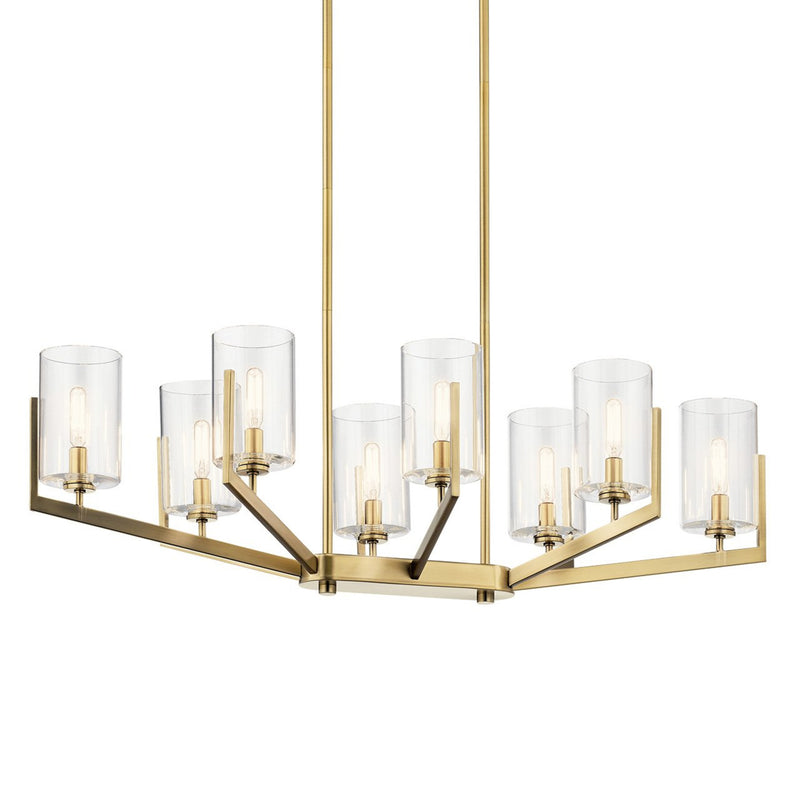 Nye Oval Chandelier Brushed Natural Brass