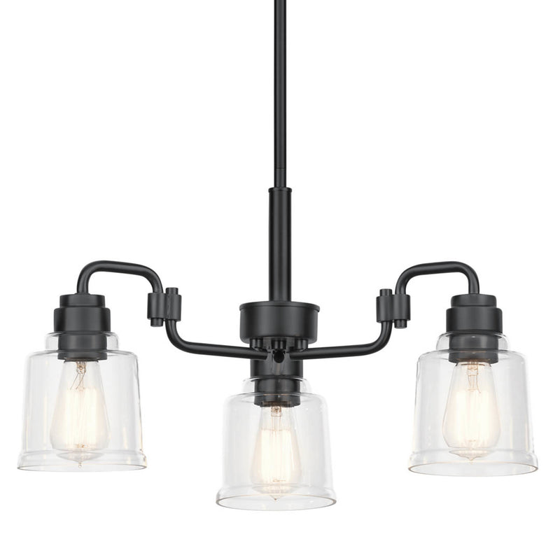 Aivian 1 Tier Chandelier Black 3 Light