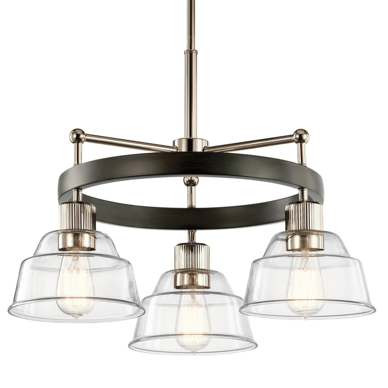 Eastmont Chandelier Polished Nickel 3 Light