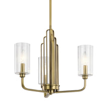 Kimrose Chandelier Brushed Natural Brass 3 Light