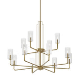 Kimrose Chandelier Brushed Natural Brass 12 Light
