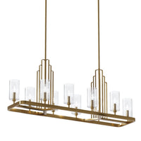 Kimrose Linear Chandelier Brushed Natural Brass