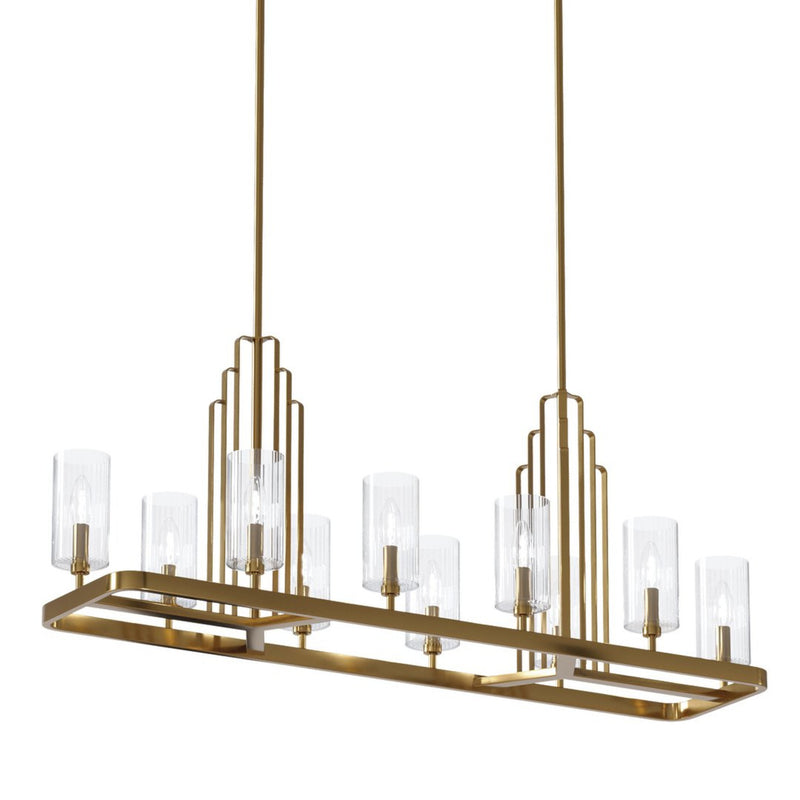 Kimrose Linear Chandelier Brushed Natural Brass