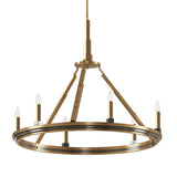 Emmala Chandelier Brushed Natural Brass 6 Light