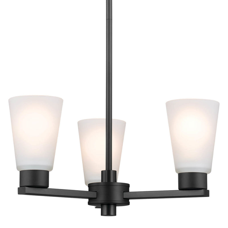 Stamos Cone Chandelier Black 3 Light