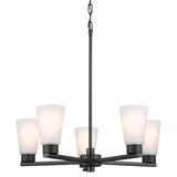 Stamos Cone 1 Tier Chandelier Black 5 Light