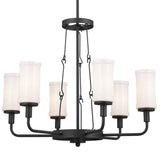 Vetivene Chandelier Textured Black 6 Light