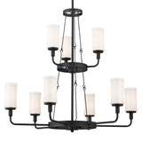 Vetivene Chandelier Textured Black 9 Light