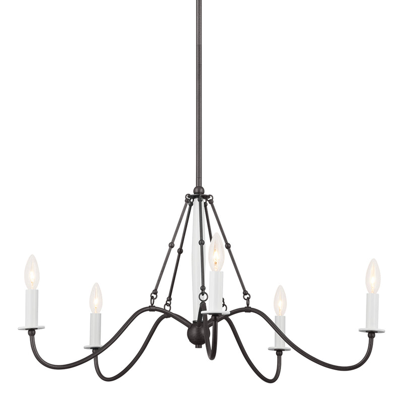 Freesia 1 Tier Chandelier Anvil Iron 5 Light