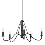 Freesia Chandelier Textured Black 5 Light