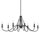 Freesia Oval Linear Chandelier Textured Black