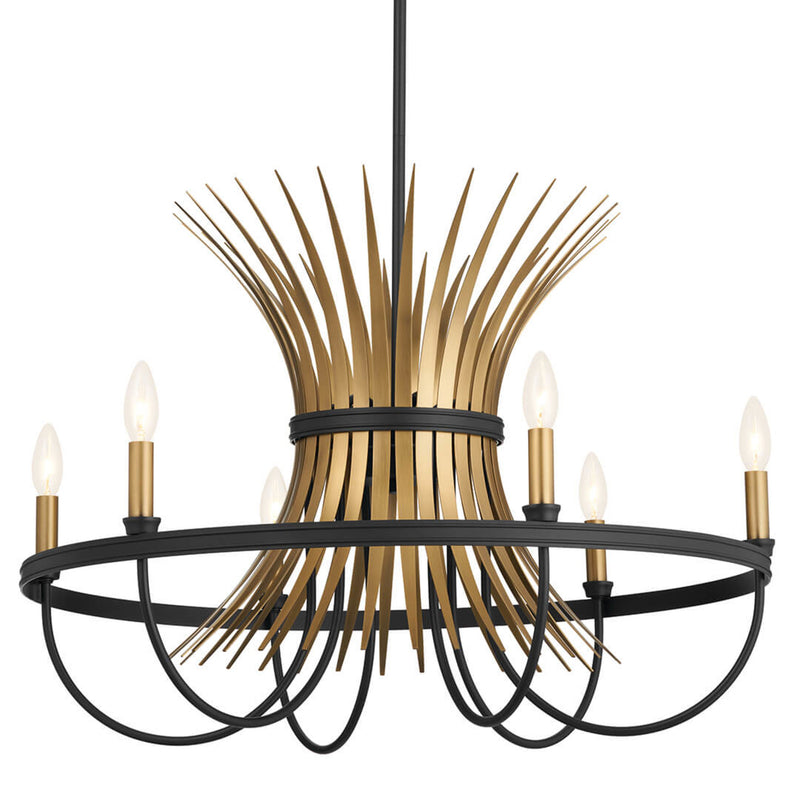 Baile 1 Tier Chandelier Black 6 Light