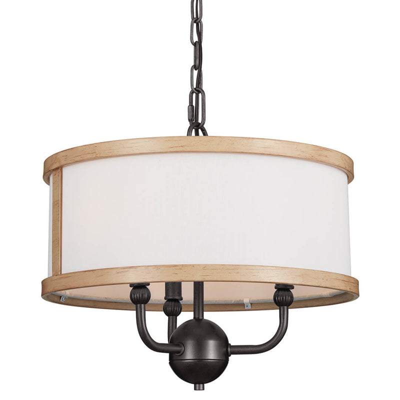 Heddle Drum Semi Flush Chandelier Anvil Iron