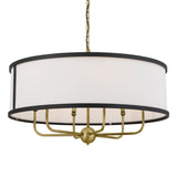 Heddle Drum Chandelier Natural Brass