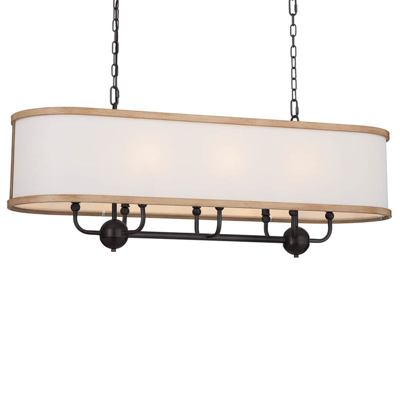 Heddle Drum Linear Chandelier Anvil Iron