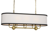 Heddle Drum Linear Chandelier Natural Brass