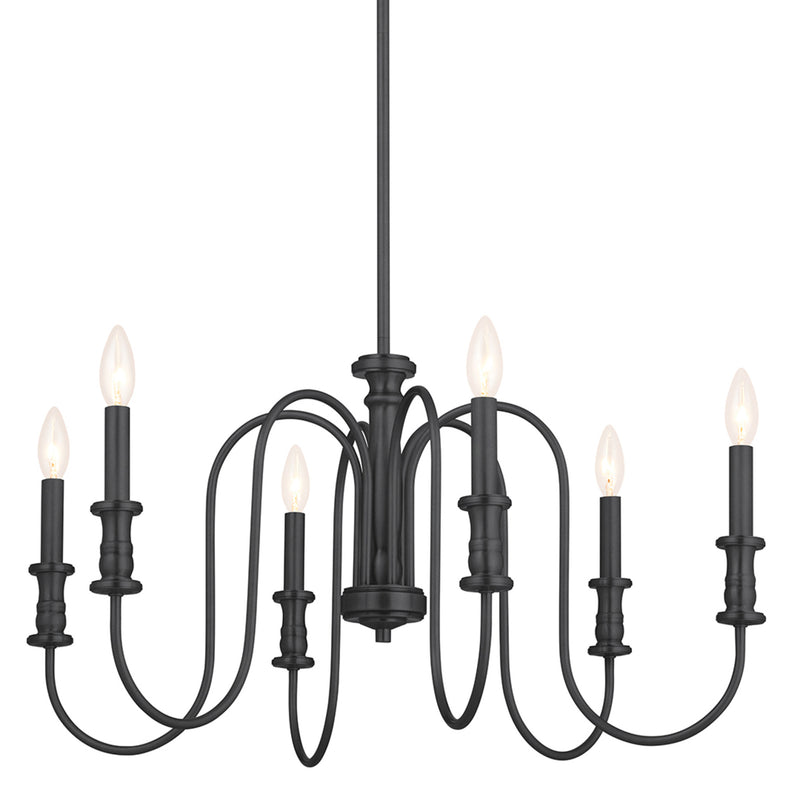 Karthe Chandelier Black 6 Light