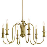 Karthe Chandelier Natural Brass 6 Light
