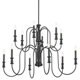 Karthe Chandelier Black 12 Light