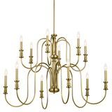 Karthe Chandelier Natural Brass 12 Light
