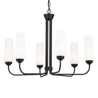 Truby 1 Tier Chandelier Black 6 Light