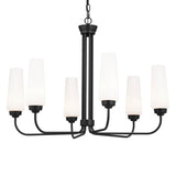 Truby 1 Tier Chandelier Black 6 Light