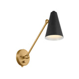 Sylvia Wall Sconce Natural Brass & Black 1 Arm