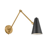 Sylvia Wall Sconce Natural Brass & Black 2 Arm