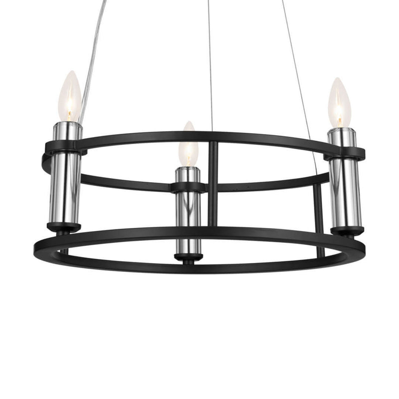 Rosalind Chandelier Black 3 Light