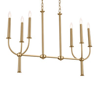 Florence Linear Chandelier Brushed Natural Brass