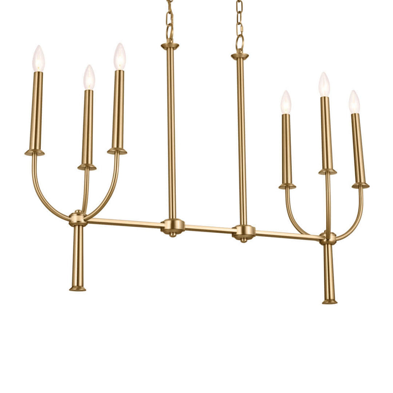 Florence Linear Chandelier Brushed Natural Brass