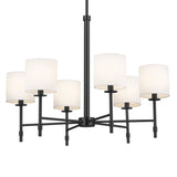 Ali Drum 1 Tier Chandelier Black 6 Light