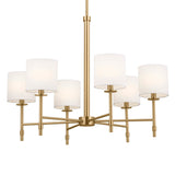 Ali Drum 1 Tier Chandelier Brushed Natural Brass 6 Light